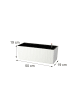 relaxdays Balkonkasten "Rattan" mit Halterung in Weiß - (B)50 x (H)19 x (T)19 cm