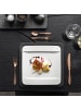 Villeroy & Boch 6er Set Speiseteller quadratisch Manufacture Rock Blanc 28 x 28 cm weiß in weiß