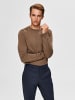 SELECTED HOMME Einfarbiger Pullover Basic Rundhals Long Sleeve Shirt SLHBERG in Braun