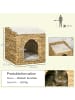 Pawhut Rattan Katzenhaus Braun Spanplatte