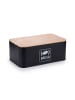 relaxdays Brotkasten in Schwarz - (B)33 x (H)13,5 x (T)19 cm