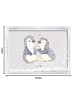 Mr. & Mrs. Panda Bilderrahmen Pinguine trösten ohne Spruch in Grau Pastell