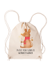Mr. & Mrs. Panda Drawstring Bag Maus Weihnachten mit Spruch in Creme