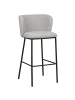 Beliani 2er-Set Barhocker MINA in Grau/Schwarz