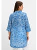 sheego Hemdbluse in kobalt-gemustert