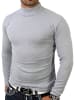 RESLAD Sweatshirt sportlicher Rolli in grau