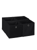 relaxdays 4 x Aufbewahrungsbox in Schwarz - (B)30 x (H)30 x (T)30 cm