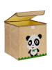 relaxdays Kinder-Aufbewahrungsbox "Panda" in Beige/ Weiß - (B)33 x (H)33 x (T)33 cm