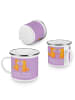 Mr. & Mrs. Panda Tasse Emaille Hochzeit Liebe mit Spruch in Lavendeltraum