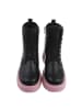 Ital-Design Stiefelette in Schwarz und Rosa