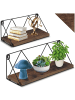 tectake 2er Set Wandregal Rockport Tiefe 13 cm, Industrial Holz dunkel, rustikal