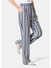 GOLDNER Palazzo-Hose Palazzo-Hose mit sommerlichem Druck in blau / sand / gestreift