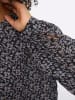 sheego Langarm-Bluse in tiefblau-orchidee-bedruckt