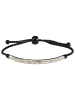 Adeliás Damen Armband aus Edelstahl mit Perle 23 cm in schwarz