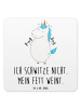 Mr. & Mrs. Panda Drink Coaster Einhorn Fitness mit Spruch in Weiß
