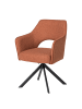 home24 Drehbarer Armlehnenstuhl Tustin in Rostbraun