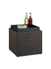 relaxdays Sitzhocker in Braun - (B)40,5 x (H)42x (T)40,5 cm