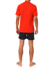 NORMANN Schlafanzug kurzarm Shorty Frontprint in rot