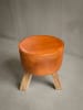 KADIMA DESIGN Sitzhocker | Holz, 37x45x37cm, Echtleder, Braun
