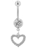 Adeliás Damen Anhänger – Herzanhänger aus Edelstahl in silber