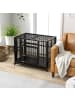Pawhut Hundekäfig Schwarz 94L x 58B x 78H cm