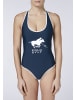 Polo Sylt Badeanzug im Label-Design in Blau