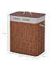 HOMCOM Wäschekorb-52L x 32B x 63H cm-Braun+Weiß