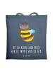 Mr. & Mrs. Panda Einkaufstasche Hummel flauschig mit Spruch in Indigo Blue