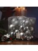 MARELIDA 26er Set Christbaumkugel Weihnachtskugel bruchfest matt glänzend in silber