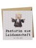 Mr. & Mrs. Panda Einladungskarte Pastorin Leidenschaft mit Spruch in Grau Pastell