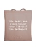 Mr. & Mrs. Panda Tote Bag Spruch Violine Anfänger mit Spruch in Braun Pastell