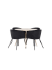 ebuy24 Essgruppe Plaza (5-teilig) Whitewash, schwarz 100 x 100 cm