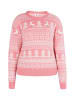 myMo Damen X-Mas-Pullover in Pink Weiss
