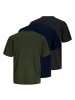 Jack and Jones 3er Pack T-Shirts Alvis Tee SS Crew Neck in Mehrfarbig