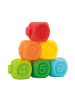 Toi-Toys LITTLE STARS - 6 Baby Quietsch-Stapelblöcke und 2 Gummitiere in mehrfarbig