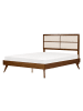 Beliani Doppelbett POISSY in Braun/Beige - (W) 167 x (H) 120 x (L) 202 cm
