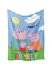 Peppa Pig Kuscheldecke Peppa & Family in blau