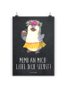 Mr. & Mrs. Panda Poster Pinguin Kokosnuss mit Spruch in Kreidetafel