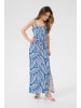 Kaffe Sommerkleid KAdahlia Regular fit in Blue/Chalk Palm Leafs
