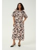 Kaffe Kleid KApaco Tight fit in Beige/Black/Peach Blurry Leaf