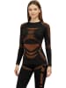 normani 2 x Thermooberteil Langarm Shirt Skiunterwäsche für Damen in Schwarz/Orange