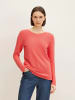 Tom Tailor Langarm Strickpullover Rundhals Sweater aus Baumwolle OTTOMAN in Neon Orange