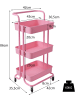 COSTWAY Servierwagen 3 Ebenen in Rosa