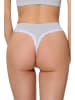 Yenita® String-Tanga mit Spitze Ribbed Collection in grau