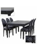ebuy24 Essgruppe Amaretta (7-teilig) Schwarz 180 x 100 cm