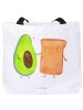 Mr. & Mrs. Panda Schultertasche Avocado Toast ohne Spruch in Weiß