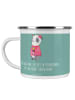 Mr. & Mrs. Panda Emaille Tasse Beste Brautjungfern mit Spruch in Meeresbrise