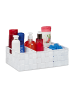 relaxdays Aufbewahrungskorb in Weiß - (B)32x (H)10 x (T)21 cm