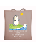 Mr. & Mrs. Panda Tasche Pinguin Surfer mit Spruch in Braun Pastell