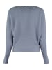 Hailys Pullover Langarm Locker Geripptes Design in Blau